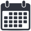 Dark Gray Calendar Icon with Marked Days for Planning Events and Schedules