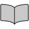 gray blank open book icon